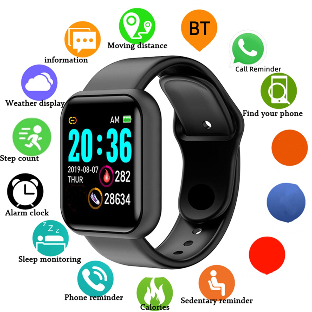 Smartwatch Watches For Girls - Homens relógios inteligentes tela colorida bluetooth