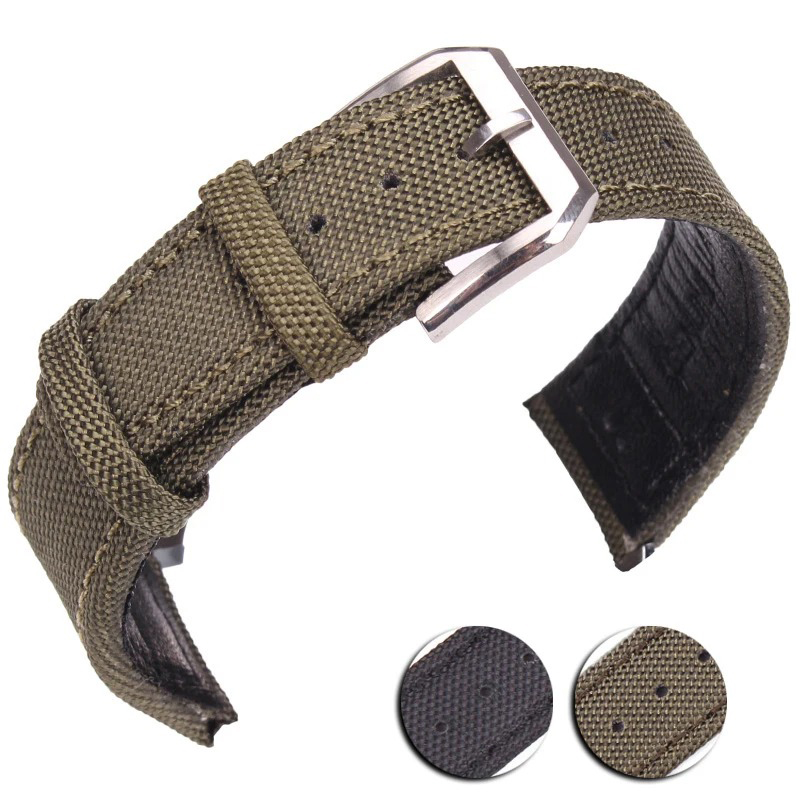 Nato Strap Nylon - Pulseira de relógio de couro genuíno