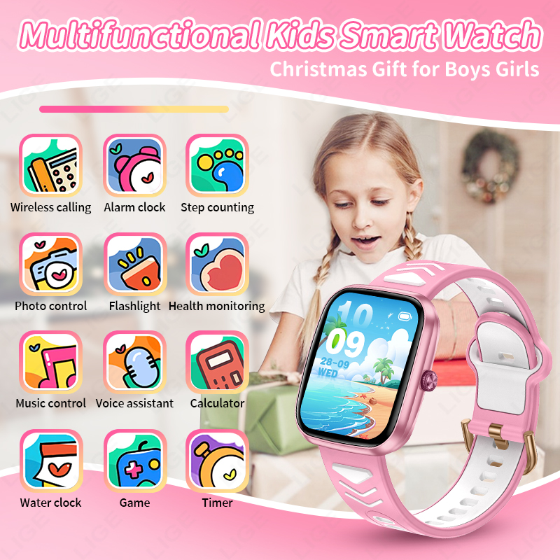 Relógio inteligente para crian - Smartwatch Digital Watches For Girls avaliação e preço