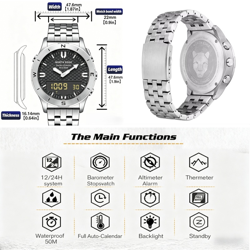 Relógio Digital Masculino NORT - Altimeter Compass Watch avaliação e preço