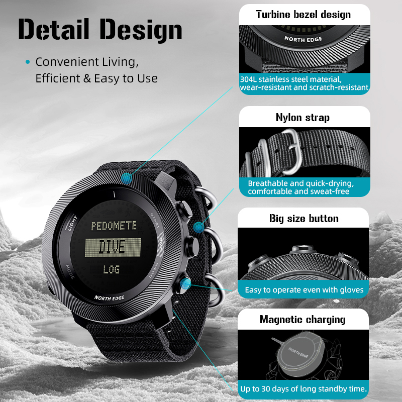 Relógio Digital Masculino NORT - Altimeter Compass Watch avaliação e preço