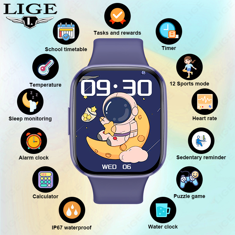 Lige crianças relógio intelige - Smartwatch Digital Watches For Girls avaliação e preço