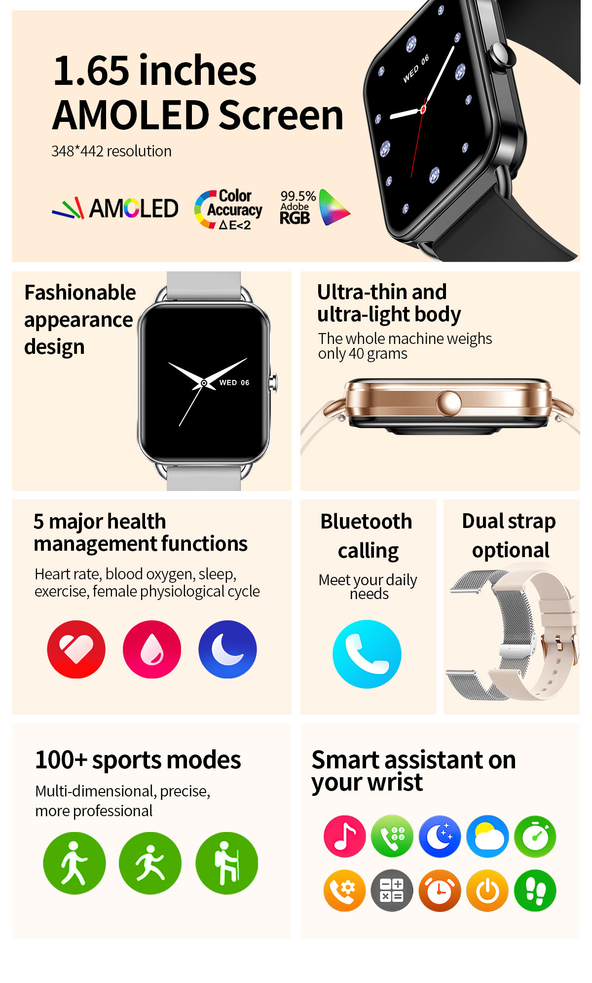 2024 relógio inteligente andro - Smartwatch Watches For Girls avaliação e preço